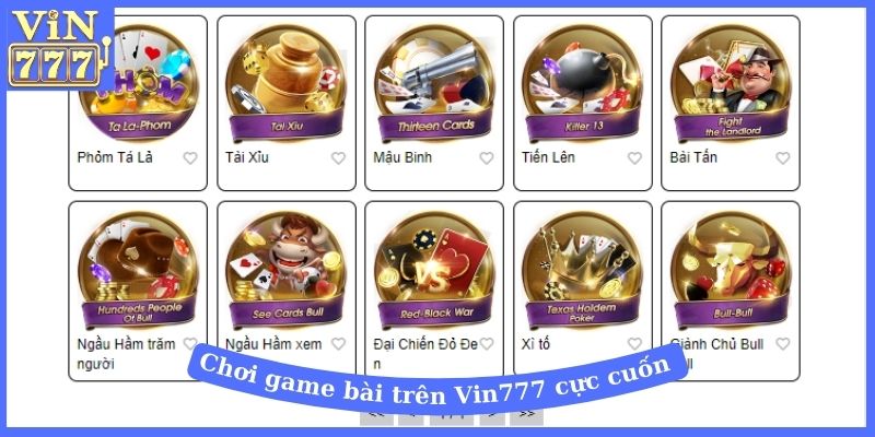 Chơi game bài trên Vin777 cực cuốn