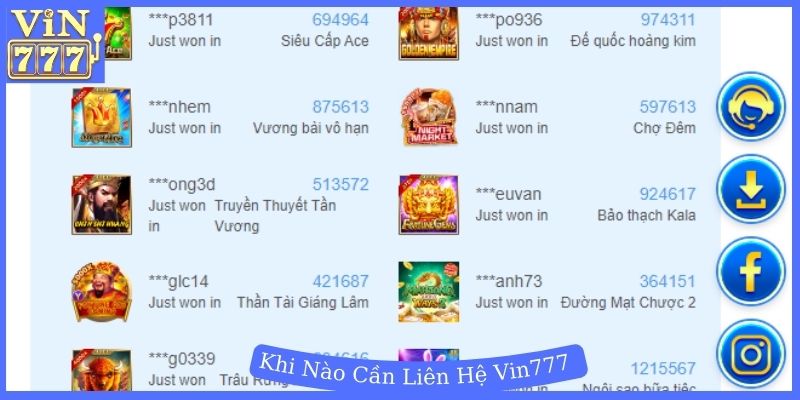 Liên hệ Vin777 giải đáp thắc mắc nhanh chóng