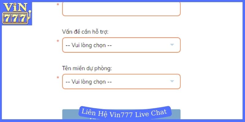 Phương thức liên hệ Vin777 qua live chat